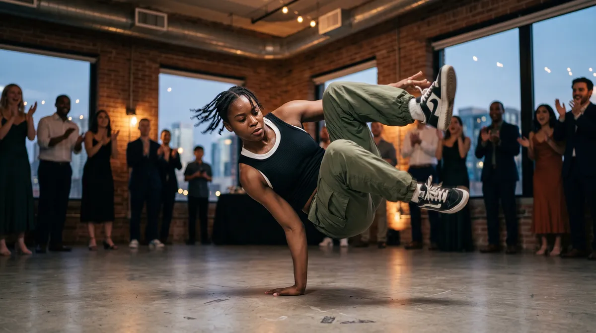 Breaking signature performance pose by Duends crew